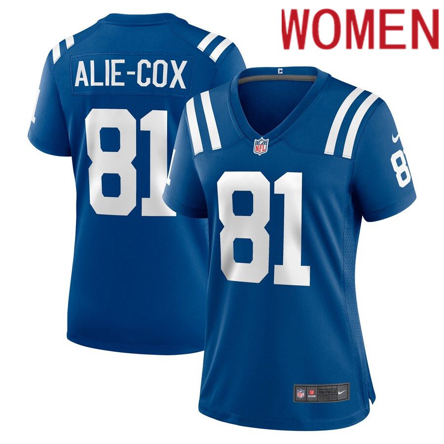 Women Indianapolis Colts 81 Mo Alie-Cox Nike Royal Team Game NFL Jersey